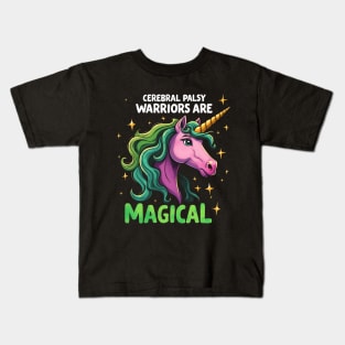 Cerebral Palsy Warriors Unicorn Magical Empowering Kids T-Shirt